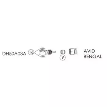 Фиттинги и переходники BENGAL для гидролиний AVID, BENGAL в блистере, DH50A03A