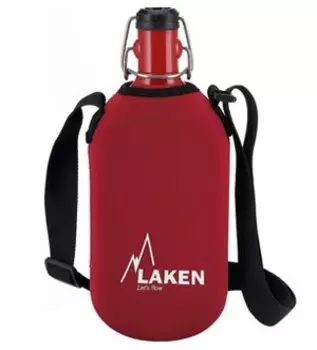 Фляга Laken Cuadrada 91FR в неопреновом чехле presure cap, 1л, черный