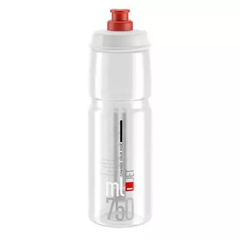 Фляга велосипедная Elite JET, 750 мл, прозрачный, красный рисунок, EL0190701