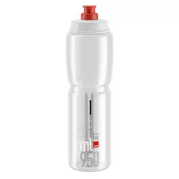 Фляга велосипедная Elite JET, 950 мл, прозрачный, красный рисунок, EL0190901