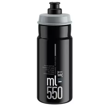 Фляга велосипедная Elite JET BLACK GREY LOGO, 550 мл, 190403
