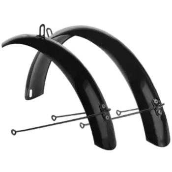 Крылья велосипедные Vinca Sport, комплект, удлиненные, 20", сталь, черный, HN 20 black