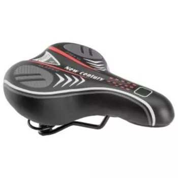 Седло TRIX, комфорт, 255x185 мм, с замком, пружинное, черно-красный, AZ-3268