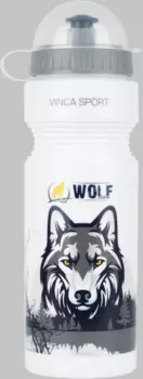 Фляга велосипедная Vinca Sport, с защитой от пыли, 750 мл, "волк", VSB 21 wolf