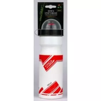 Фляга велосипедная Vinca Sport VSB 21, с защитой от пыли, 750 мл, индивидуальная упаковка, белый/красный, VSB 21 red
