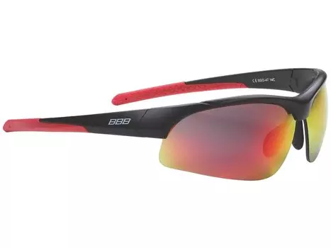 Очки велосипедные BBB Impress PC, сменные линзы жёлтые+прозрачные, мешочек, чёрно-красные, BSG-47