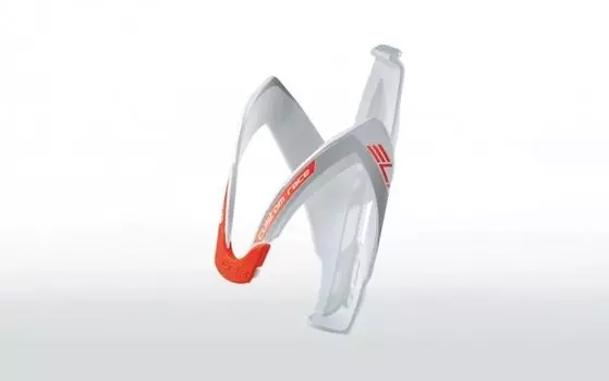 Флягодержатель Elite, Custom Race, fiberglass, белый глянец, логотип красный EL0061679