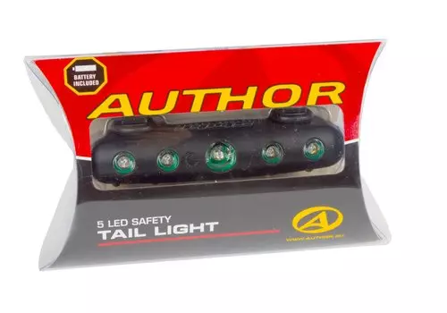 Фонарь для велосипеда Author задний 5 диодов /5 функций A-Stake красный с батареями