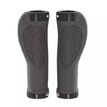 Грипсы велосипедные Vinca Sport, резиновые, 130 мм, анатомические, 2 грипстопа, чёрные, SZ-140A