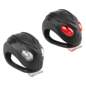 Фонарь-мигалка M-Wave Mamba, мини, комплект, 3 функции, 2 белых диода, 2 красных диода, 220609