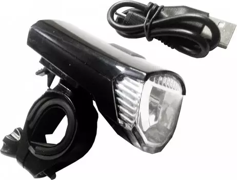 Фонарь передний Vinca Sport с подзарядкой, USB кабель, индикатор заряда батареи VL 7017