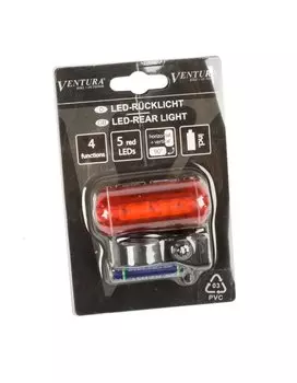 Фонарь VENTURA задний 5 диодов/4 функции красный с батареями 5-220434