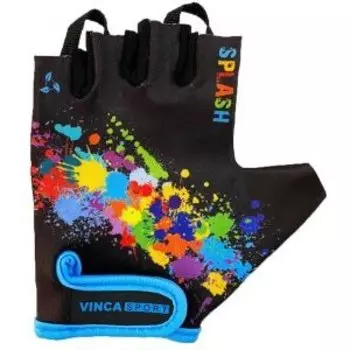 Перчатки велосипедные Vinca Sport, детские, черные, VG 981 splash