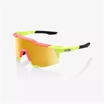 Очки велосипедные 100% Speedcraft, спортивные, Matte Washed Out Neon Yellow / Flash Gold Mirror Lens, 61001-264-01