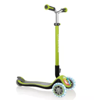 Самокат Globber ELITE PRIME, детский, трехколесный, складной, светящиеся колеса, зеленый, 444-806