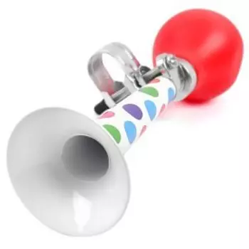 Клаксон Vinca Sport Vintage "разноцветные кружки", металлический, с красной грушей, HR-278 balls