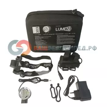 Фонарь велосипедный передний Lumen 303, 3600 lumens, 3 Cree XML-T6 черный, EBL303