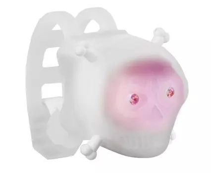 Фонарь велосипедный передний VENTURA SKULL, маячок, 2 диода, 2 режима, полупрозрачный, 5-220604