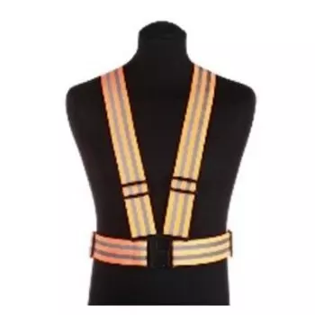 Обвязка световозвращающая Светлячок, неэластичная, регулируется по размеру, охват талии до 130 см, оранжевый