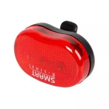 Фонарь велосипедный задний SMART, 3 диода повышенной яркости, 3 функции, красный, до 600м, с батареями, 5-221500