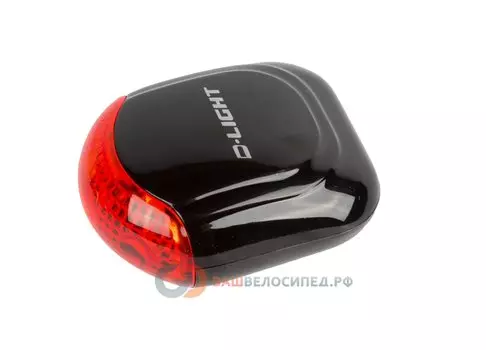 Фонарь задний Dlight со стоп-сигналом, 3 диода, 4 режима, индикатор заряда, батарейки в комплекте, CG-622BL