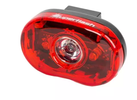 Фонарь задний для велосипеда SMART 3 диода-0.5W/2 функции красный с батареями