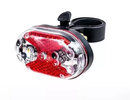 Фонарь задний JY-500T, 9 LED, 3 режима работы, черный/красный, УТ00019110