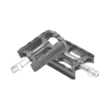 Педали велосипедные HORST H04, алюминиевые, сменные шипы, облегченные, серые, 00-170820