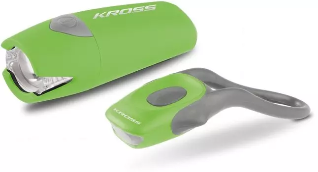 Фонари Kross SCOPE SET II, комплект, 5/1 сверхярких диодов, 2 режима, зеленые, T4COS000070GR