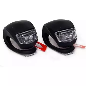 Фонари велосипедные JOY KIE XC-108, комплект: передний +задний, светодиоды, батарейки ААА, черный, XC-108 black