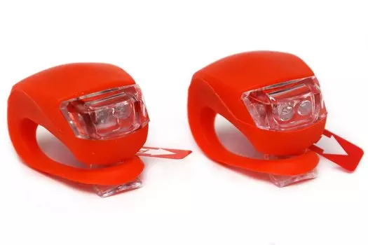 Фонари велосипедные JOY KIE XC-108, комплект: передний +задний, светодиоды, батарейки ААА, красный, XC-108 red