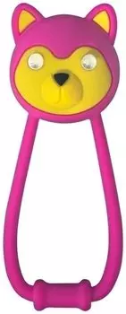 Фонарик велосипедный задний KLS TEDDY розовый силиконовый, 2 LED, режимы: 100% (80ч), мигающий (125ч), 74175