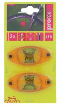 Фонарики 5-466633 с отражателем в спицы (пара) автоматическое включение с батареями красные