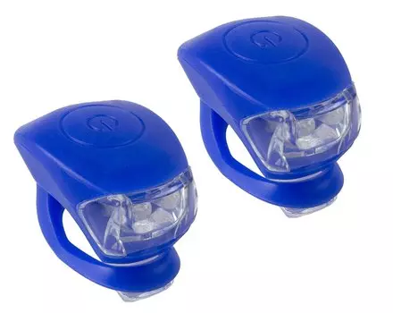 Фонарики M-WAVE COBRA IV, комплект, по 2 диода, 3 режима, синий корпус, 5-220634