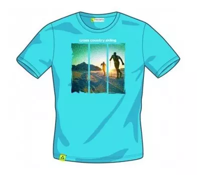 Футболка Fischer Nordic photo-print, короткий рукав, голубой (Размер: S)