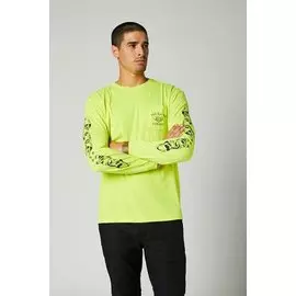 Футболка велосипедная Fox La Neta LS Pocket Tee, длинный рукав, Flow Yellow, 2021