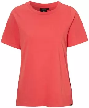 Футболка женская Didriksons UNNI WNS T-SHIRT, красный коралл, 503051