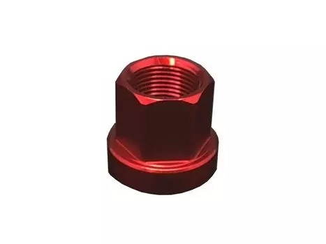 Гайка колеса TBS AL-7075, ВМХ, 14мм, красная, M14-NUT RED