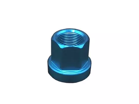 Гайка колеса TBS AL-7075, ВМХ, 14мм, синяя, M14-NUT BLUE