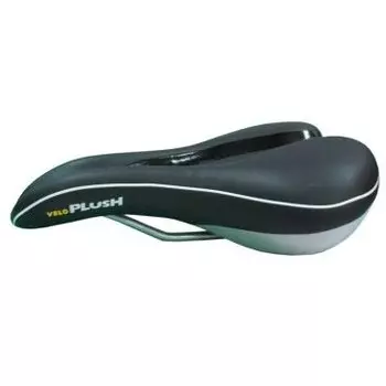 Седло велосипедное VELO PLUSH, спорт/комфорт, 265х173мм, анатомическая форма, 410г, черное, VL-3226
