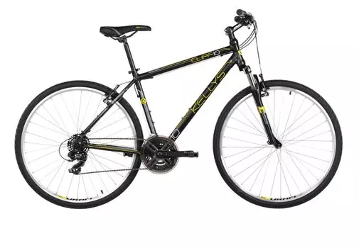Гибридный велосипед KELLYS CLIFF 10, колёса 28", рама: Al 6061, 21 скорость, черно-жёлтый