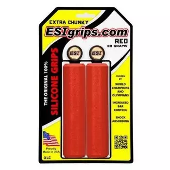 Грипсы велосипедные ESI Extra Chunky, 130 мм, силикон, красный, XLCRD