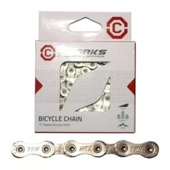 Цепь С11 CLARKS, 1/2"х11/128", хромированное покрытие, 11 скоростей, с замком, в коробке, 3-444