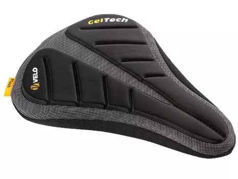 Накидка VELO на седло, 254-280х178-203мм, пена с памятью формы. анатомическая, чёрно-серая VLC-171