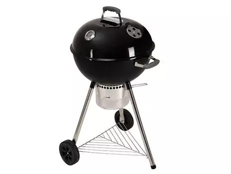 Гриль круглый с термометроми золосборником GoGarden Premium 56 , Weber Style, черный, 50158