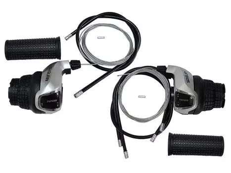 Грипшифты TBS 3+7скоростей, с тросиками, рубашками и грипсами, в торг.уп, KDSG-43-3SI/7SI(index)