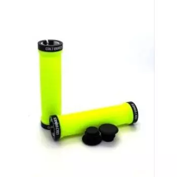 Грипсы Colt Bikes FLAT 130мм, neon yellow, Lock-On, CBFLATYN