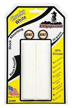 Грипсы велосипедные ESI Chunky, 130 мм, силикон, белый, GCKW9