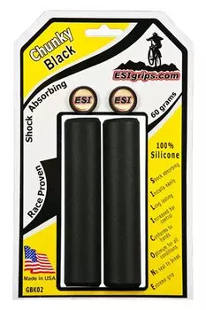 Грипсы велосипедные ESI Chunky, 130 мм, силикон, черный, GBK02