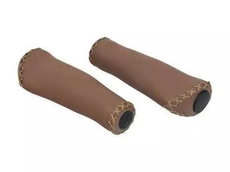 Грипсы велосипедные KELLYS KLS HOLLANDGRIP, анатомические, 132 мм, с заглушками, коричневые